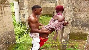 African Man Has Rough Sex With Beautiful Woman In Unfinished Building